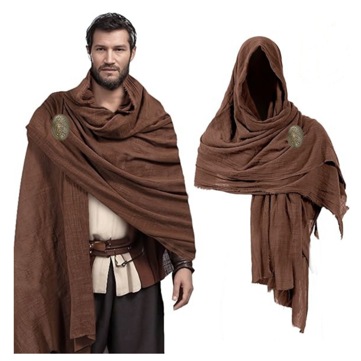 Women'S Viking Accessories - Medieval Cloak with Hood Men Women