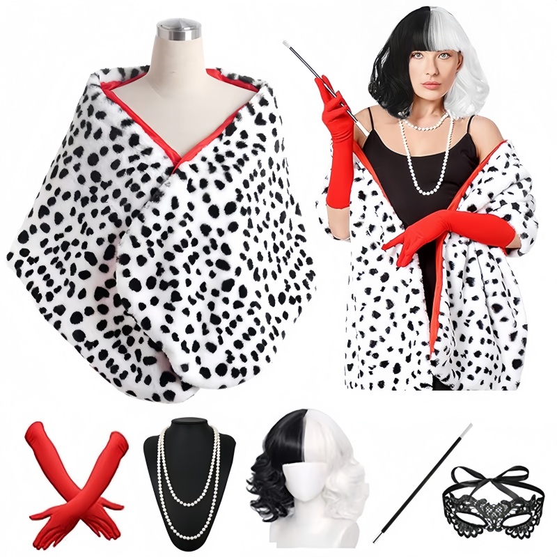 Women'S Accessories In The 1950S - Women's Cruella Deville Short Dalmatian Print