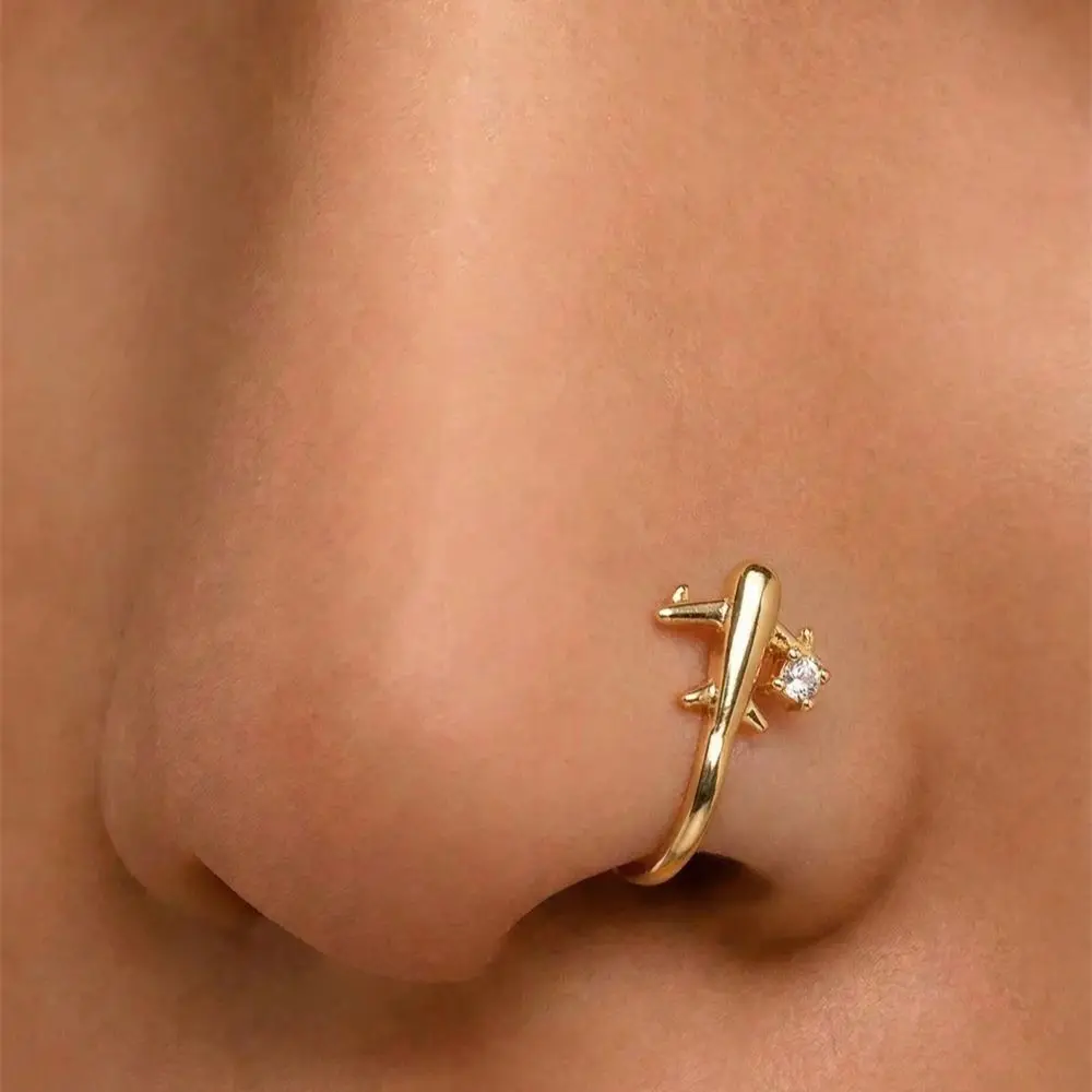 Women Accessories Sale - 1PC Airplane Design No Piercing Nose