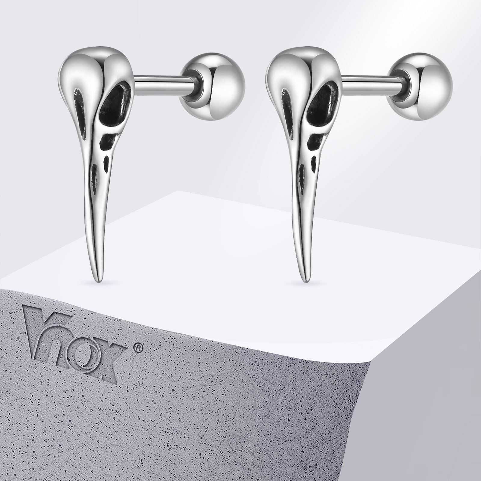 Women'S Viking Accessories - Vnox Raven Stud Earrings For Men
