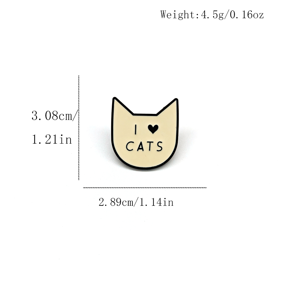 Cute Cartoon I Love Cat Brooch - Women Accessories Picture review and price