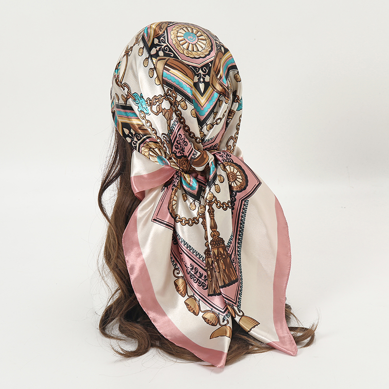 Satin Square Scarf Women Musli - Women Accessories Chain review and price