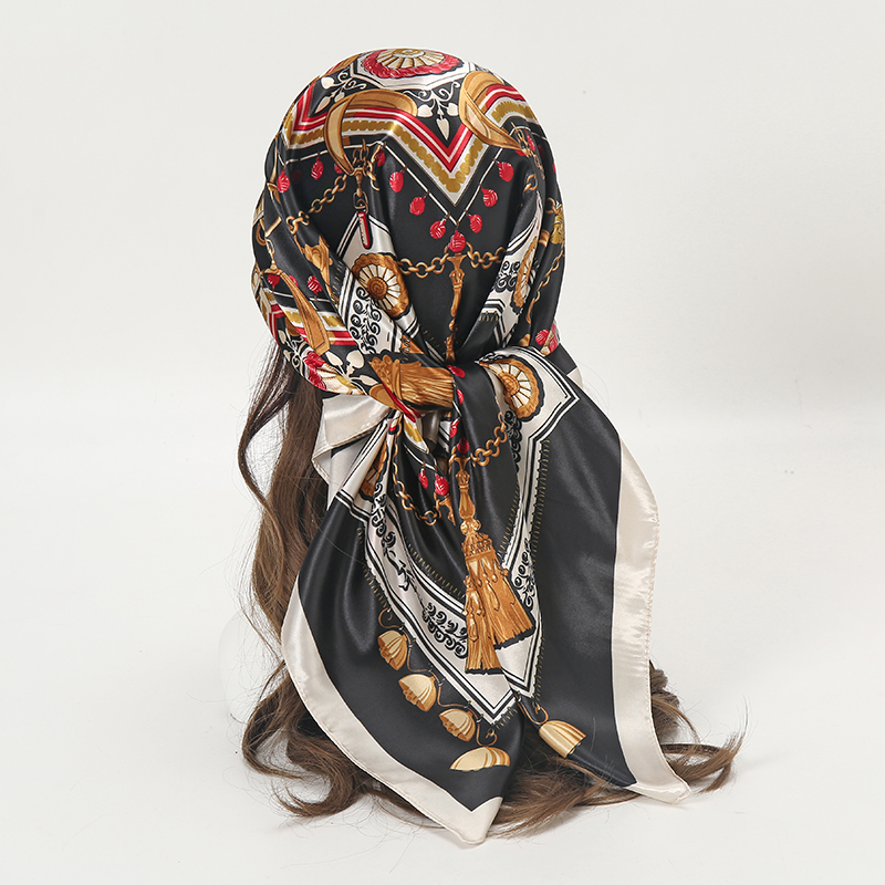 Satin Square Scarf Women Musli - Women Accessories Chain review and price