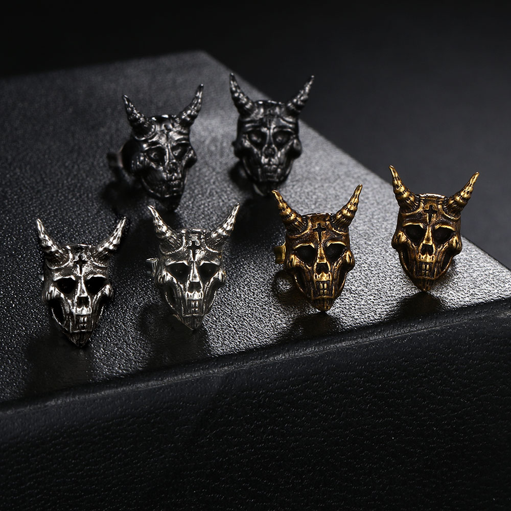 Vintage Gothic Punk Skull Stud - Women'S Viking Accessories review and price