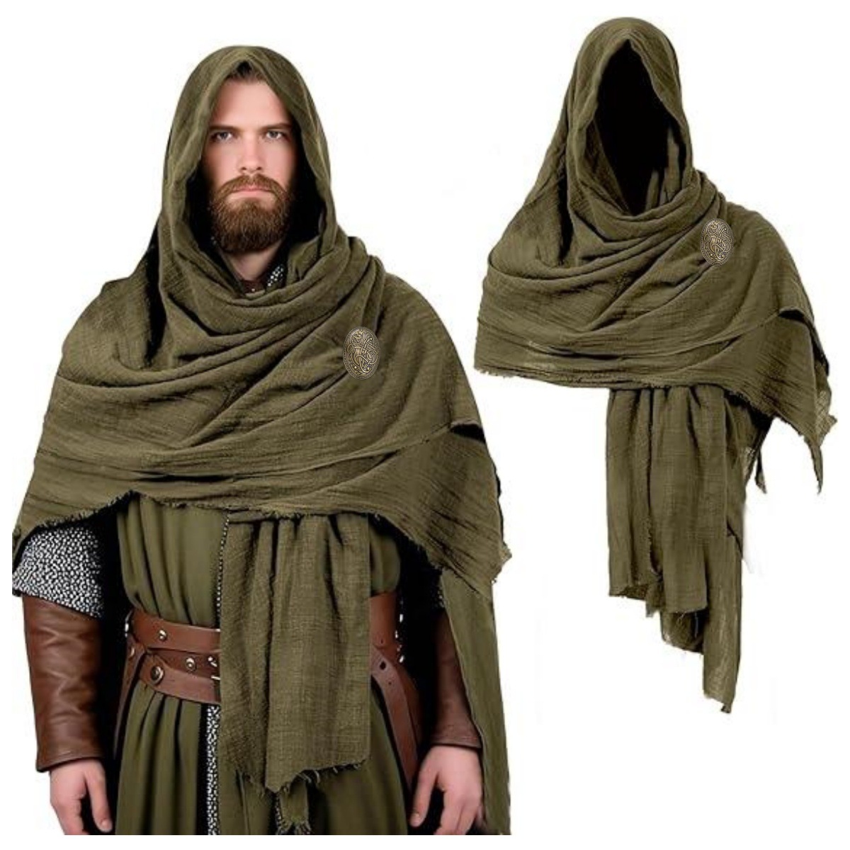 Medieval Cloak with Hood Men W - Women'S Viking Accessories review and price