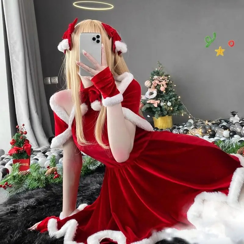 Christmas Cosplay Costume Dres - Women'S Red Accessories review and price