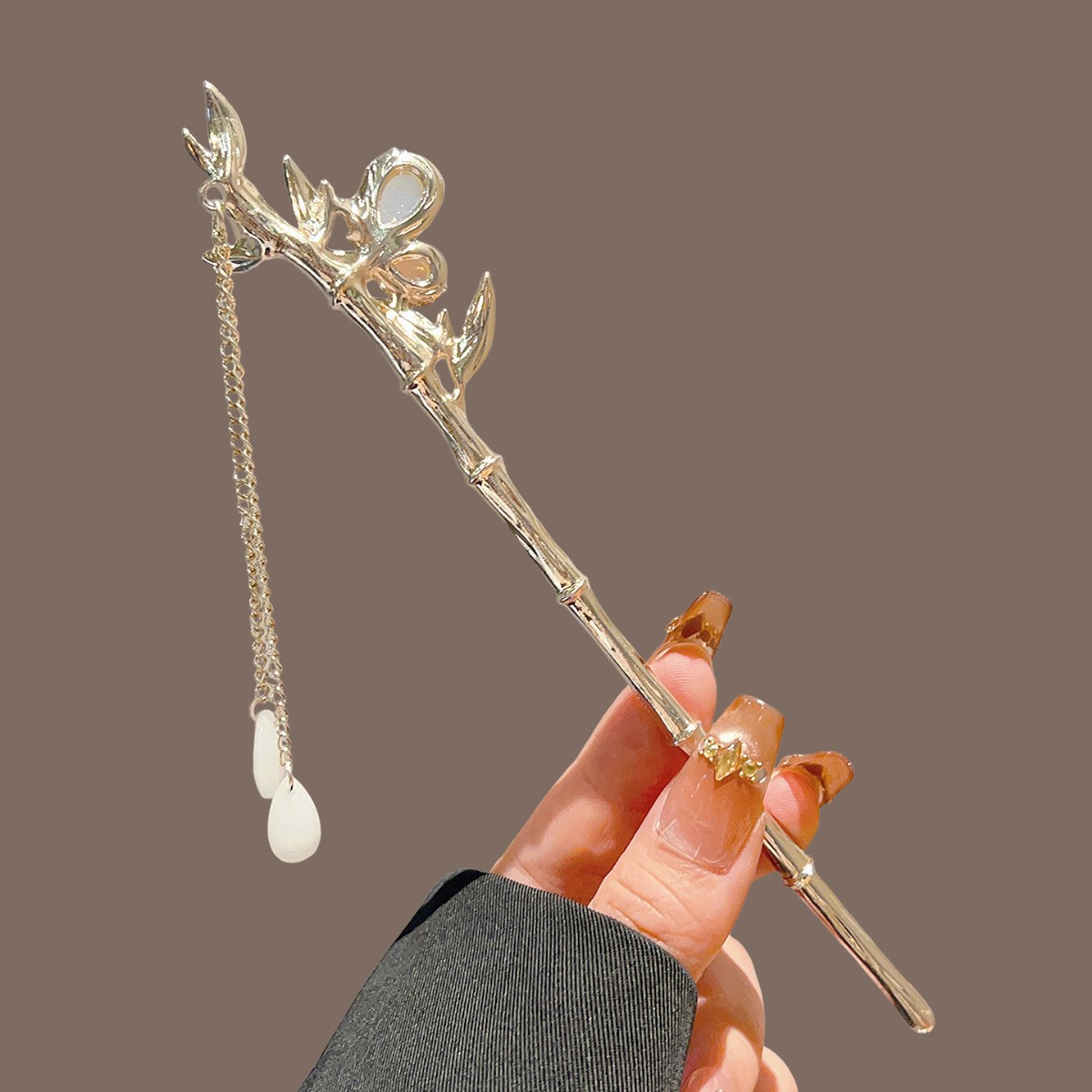 Green Bamboo Tassel Hair Stick - Hair Fork Stick review and price