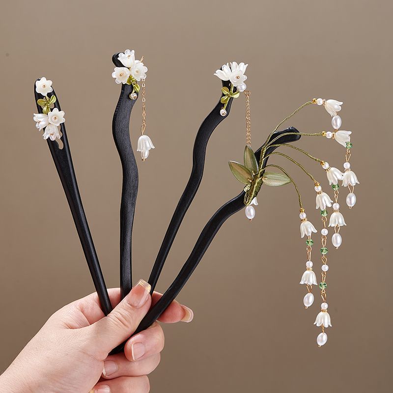 Wooden Flower Hairpin Vintage  - Women Accessories Shop review and price