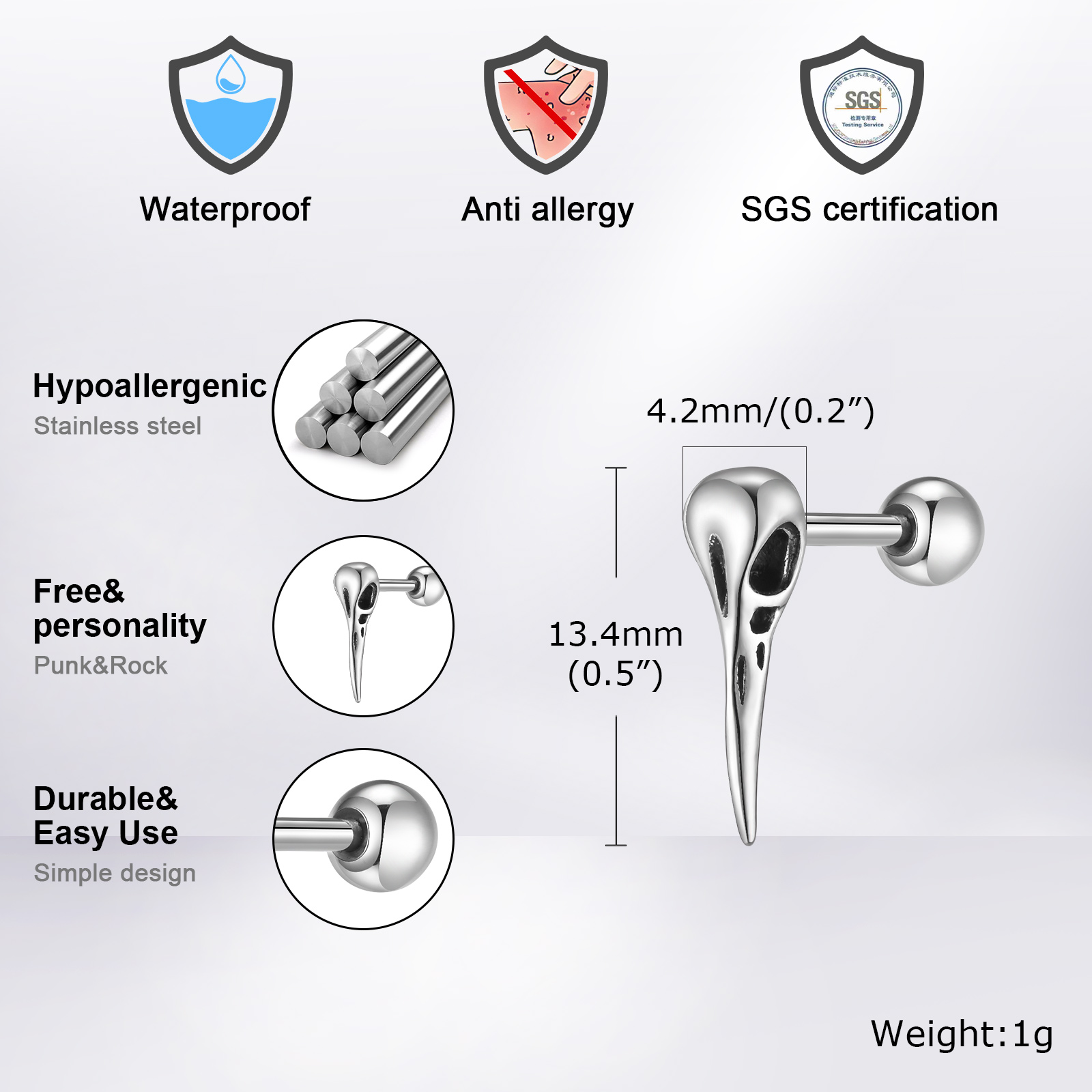 Vnox Raven Stud Earrings For M - Women'S Viking Accessories review and price