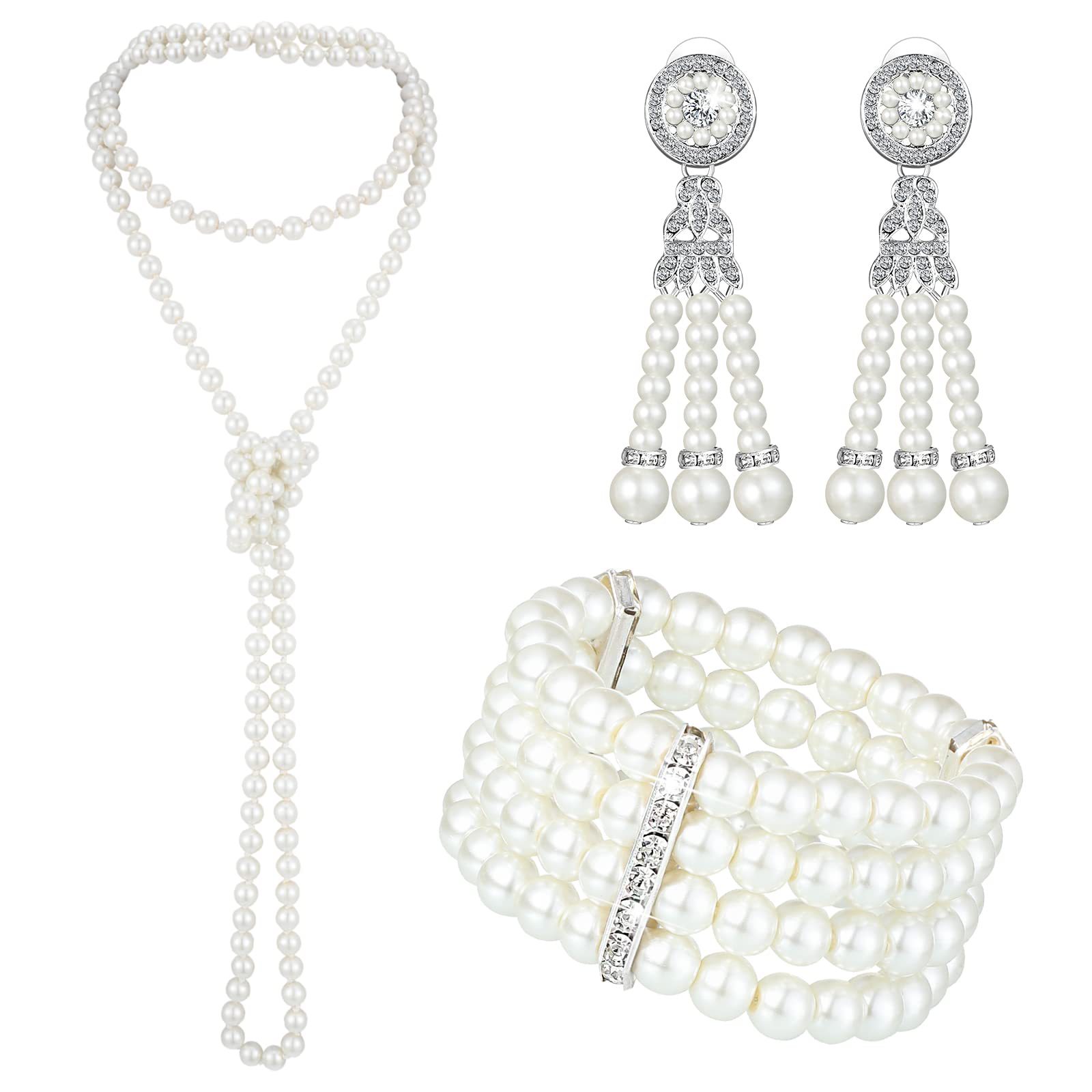 3-piece Set of Long Pearl Neck - Women'S Accessories In The 1950S review and price