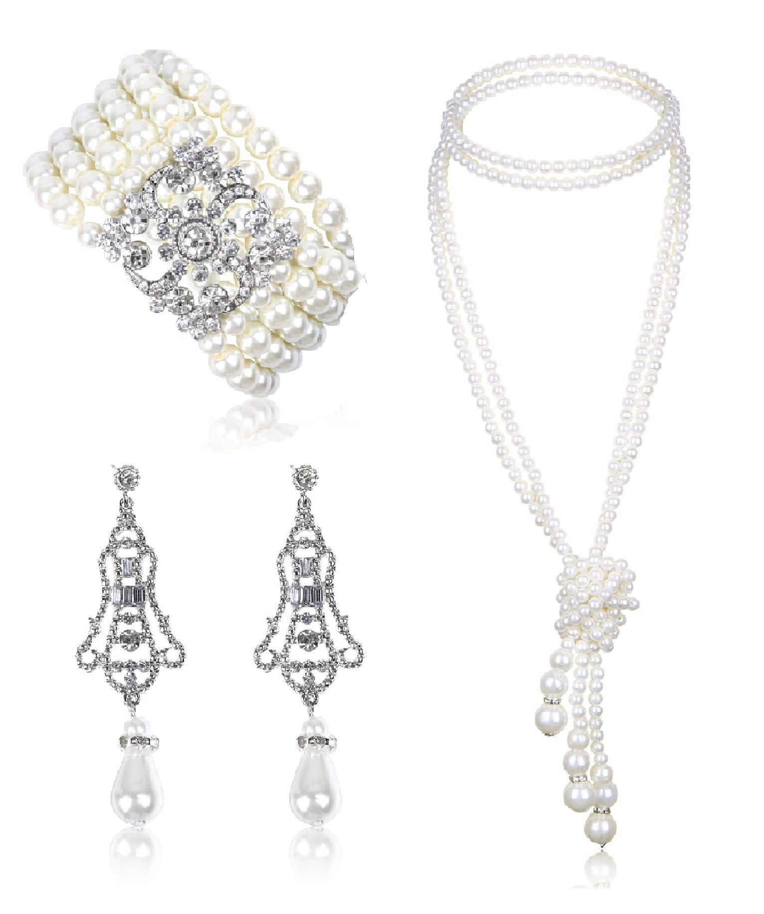 3-piece Set of Long Pearl Neck - Women'S Accessories In The 1950S review and price