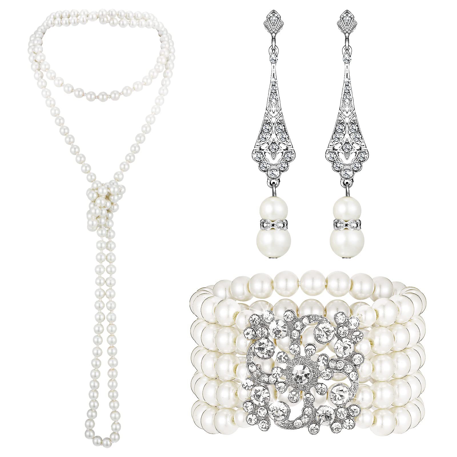 3-piece Set of Long Pearl Neck - Women'S Accessories In The 1950S review and price