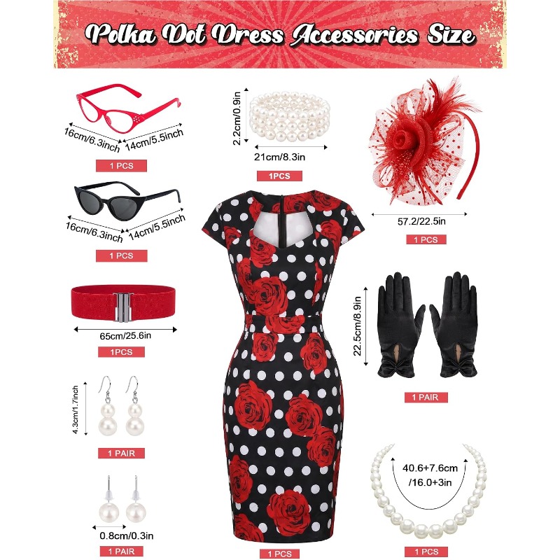 10PCS/SET Ladies Retro 1950s D - Women'S Accessories In The 1950S review and price