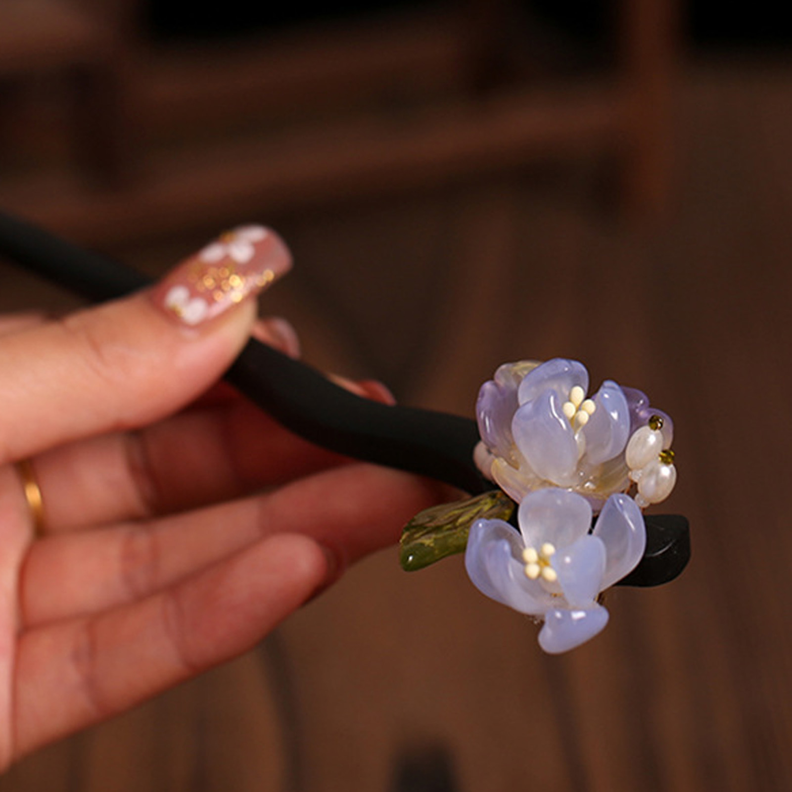 Vintage Wooden Flower Hairpin  - Women Accessories Shop review and price